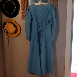 Denim Long Sleeve Dress w/corset tie in back  Size: L/XL